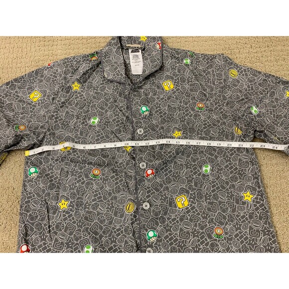 Pottery Barn Teen Super Mario Glow-in-the-Dark Novelty Pajama Set Gray Medium - Picture 12 of 12